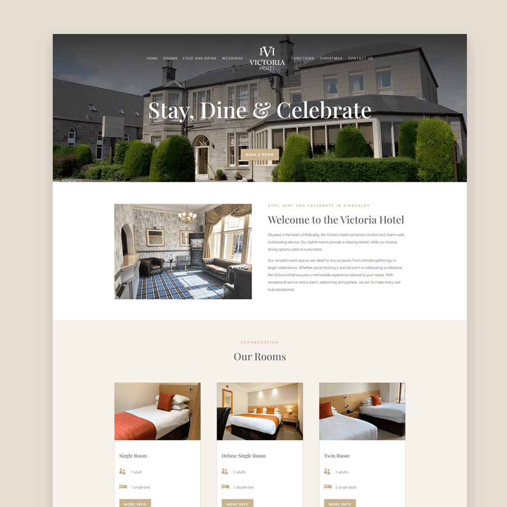 Victoria Hotel Website Design