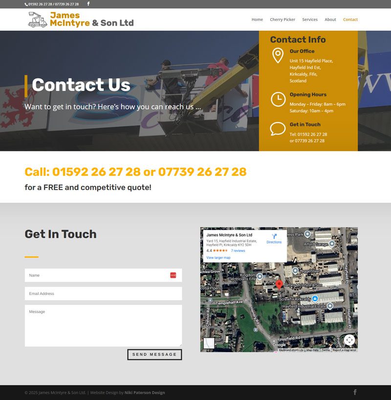 James McIntyre & Son Website Design