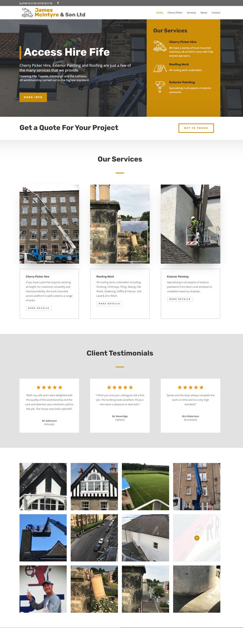 James McIntyre & Son Website Design