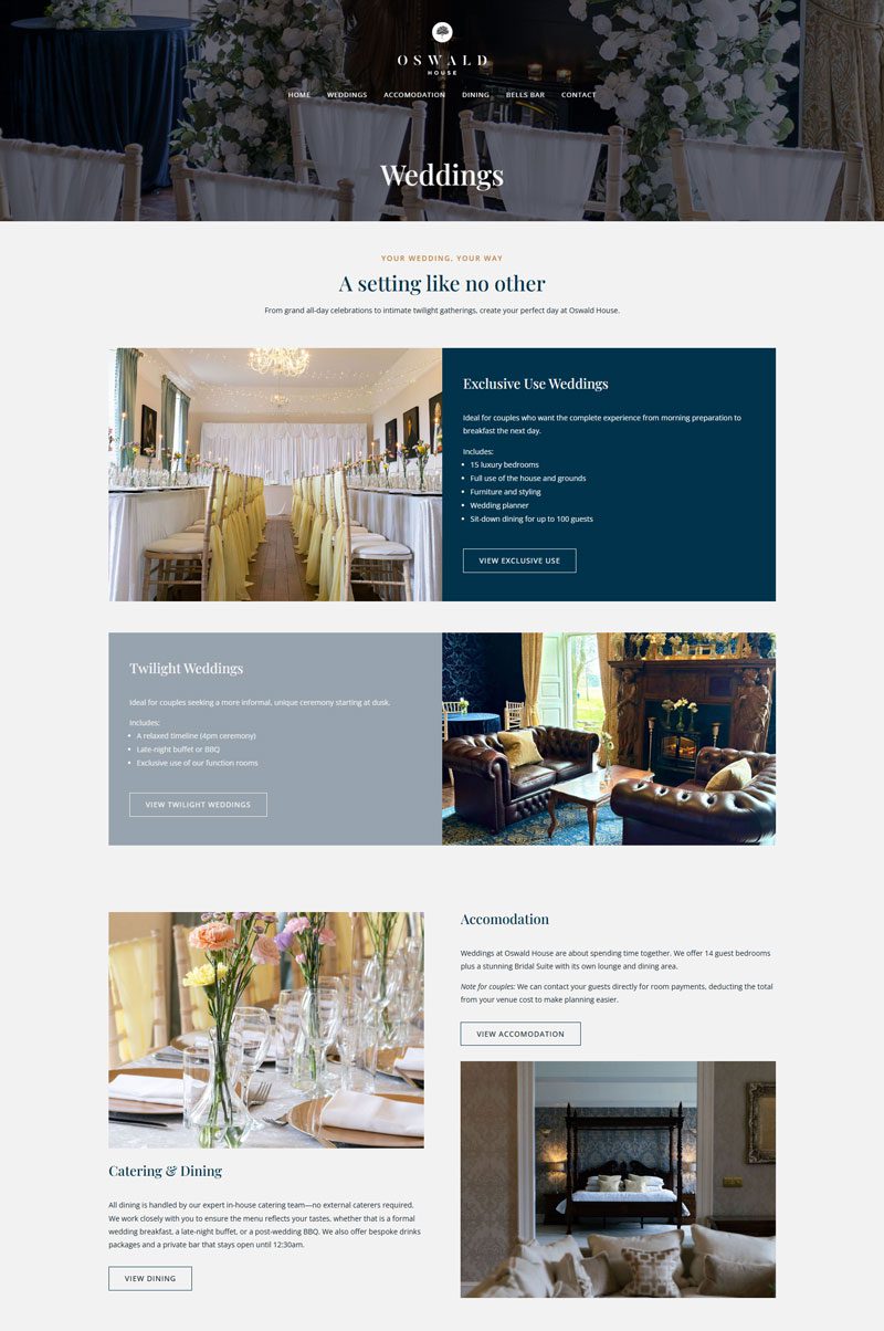 Oswald House Website Design