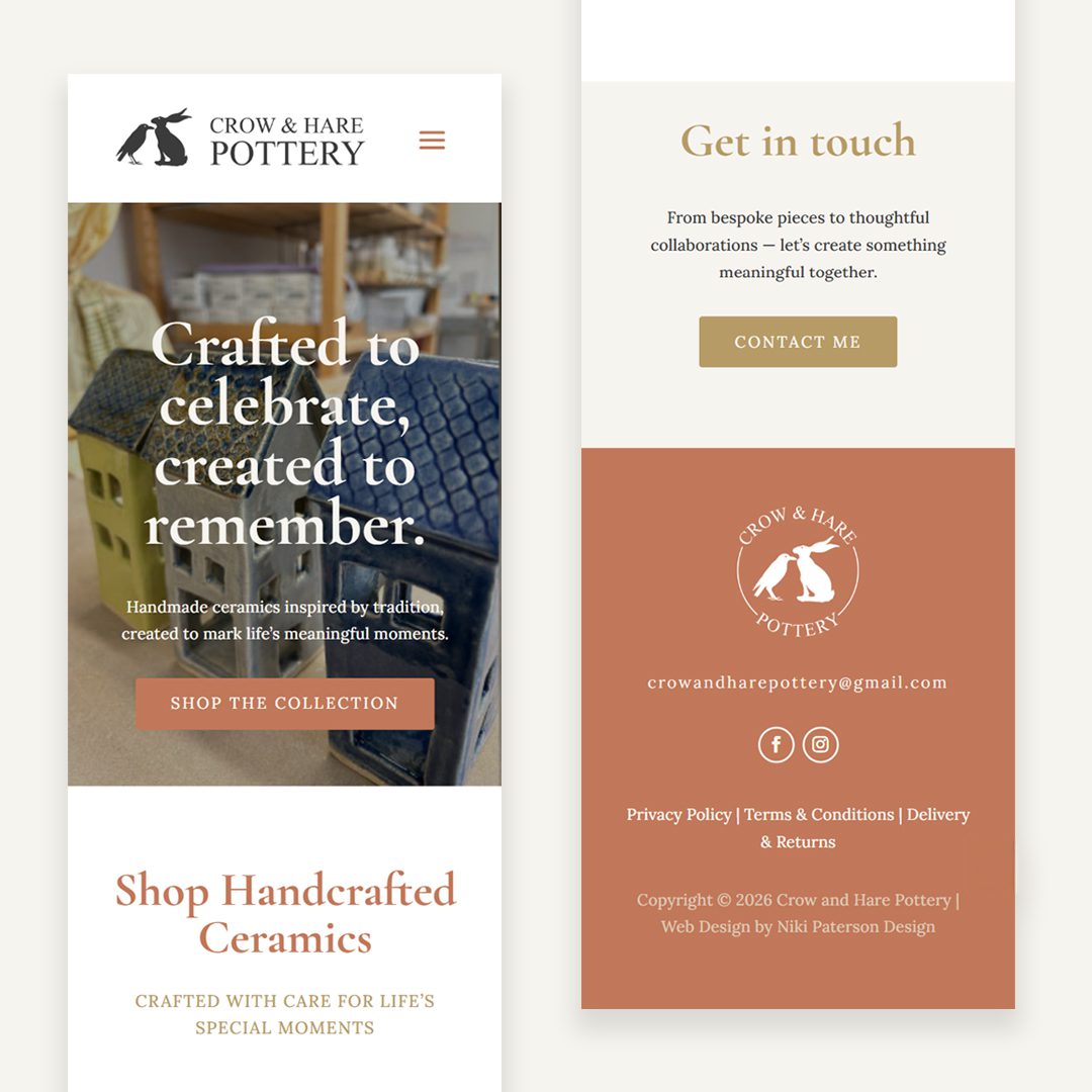 Crow and Hare Website Design